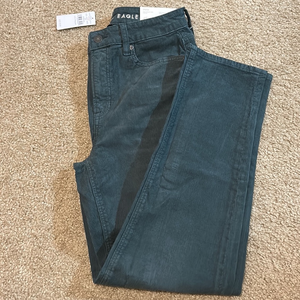 American Eagle stretch mom straight jean. Corduroy.  Size 2 or 26W.